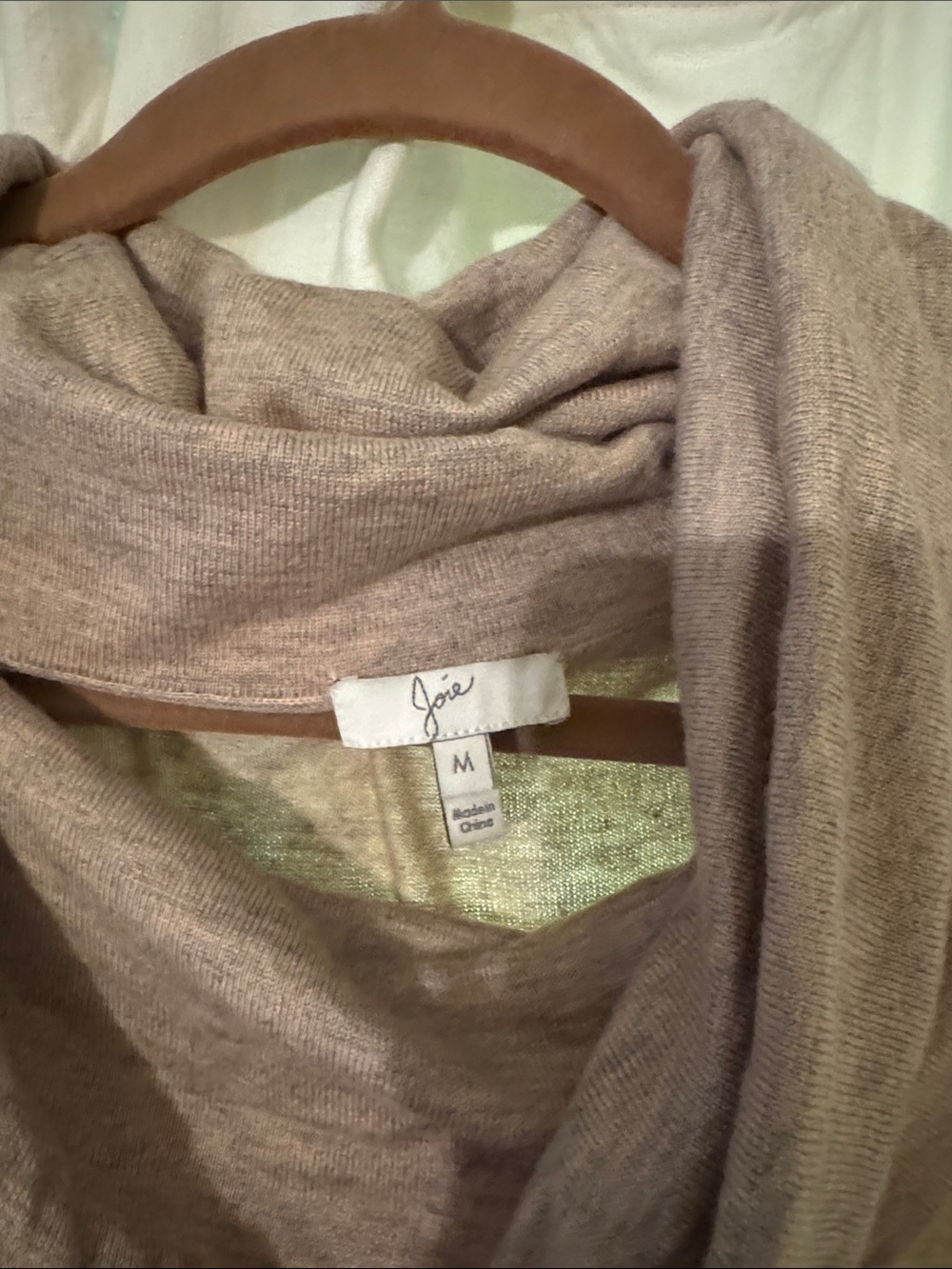 Joie Taupe Cowl Neck Sweater